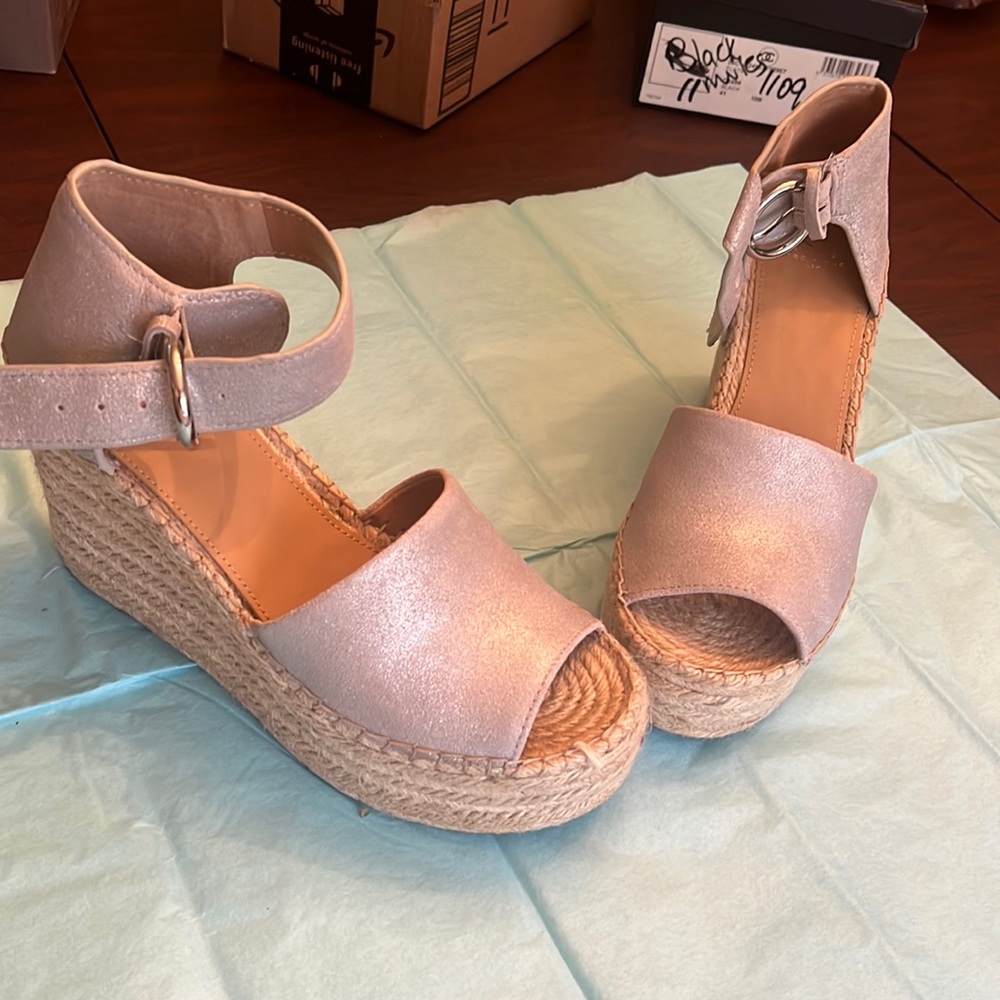 Marc Fischer silver high espadrilles